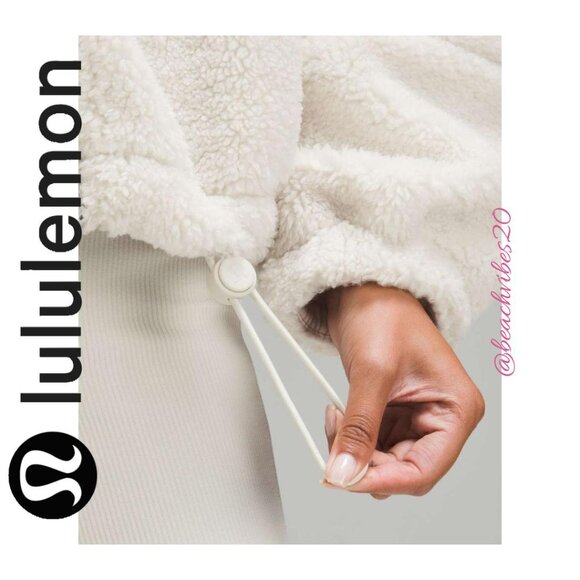 LULULEMON ATHLETICA Cinchable Fleece Zip-Up Bone 8 EUC - Picture 6 of 7